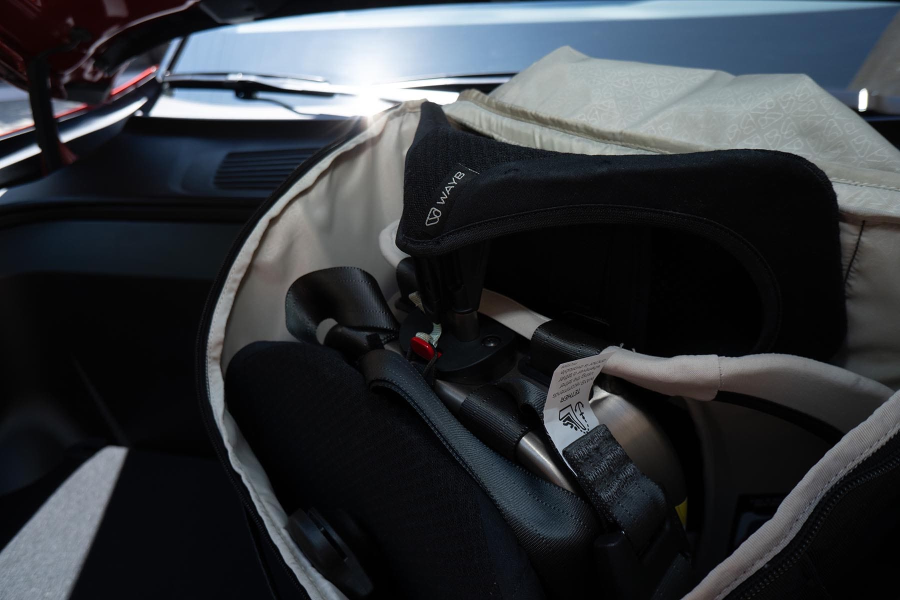 Folded Pico Car Seat in Carrying Bag