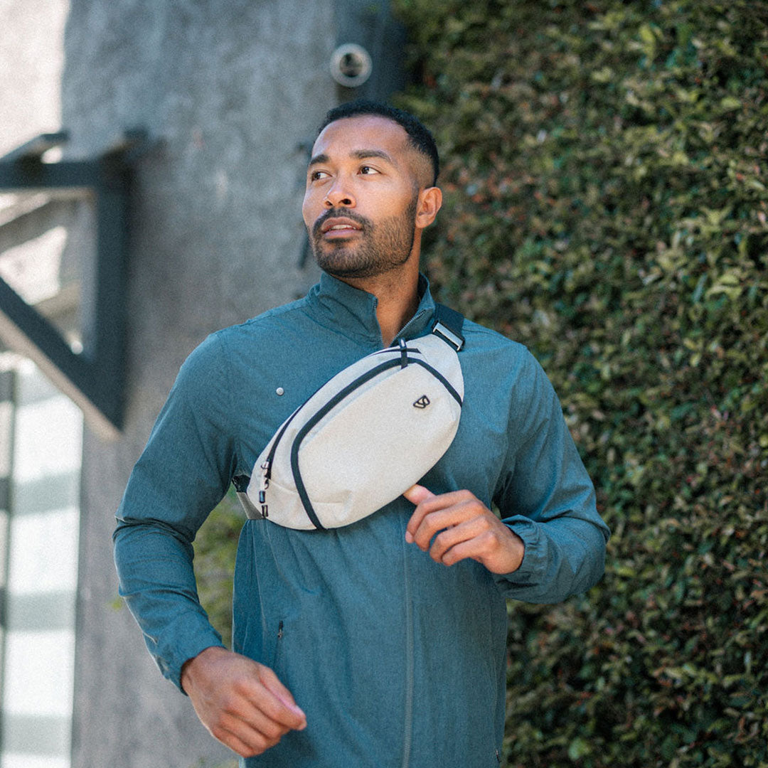 Person running with The Belt Bag strapped across their chest