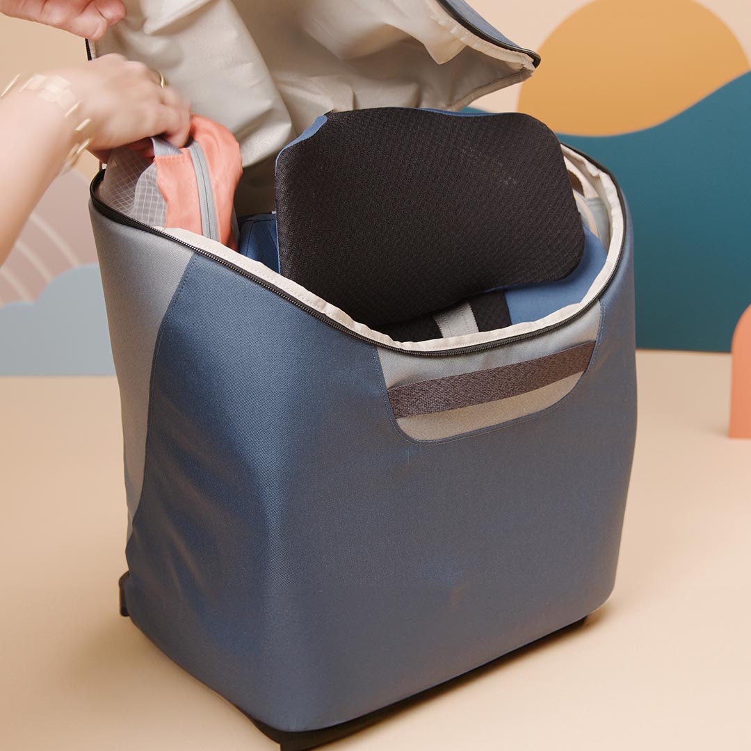 The WAYB Pods organizing a backpack