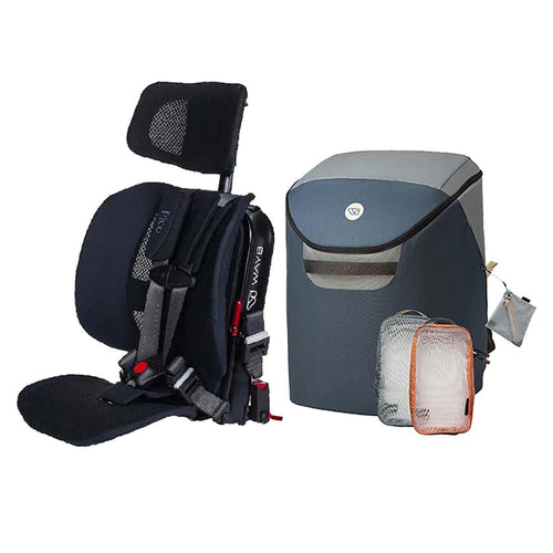 A Pico seat shown with a Lagoon Carry Bag, plus a small orange-trimmed mesh bag, on a plain white background.