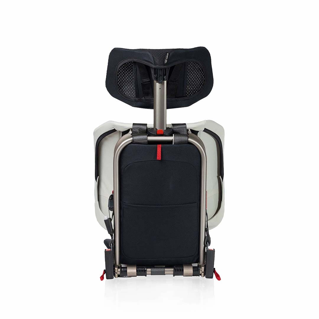 Black and white carseat on a white background