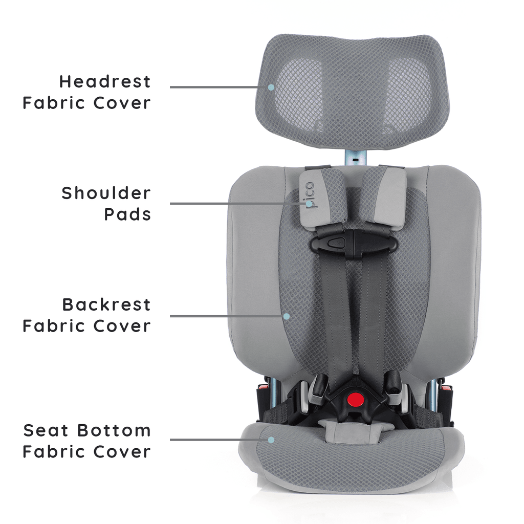 Car seat replacement parts chart for the WAYB Pico car seat