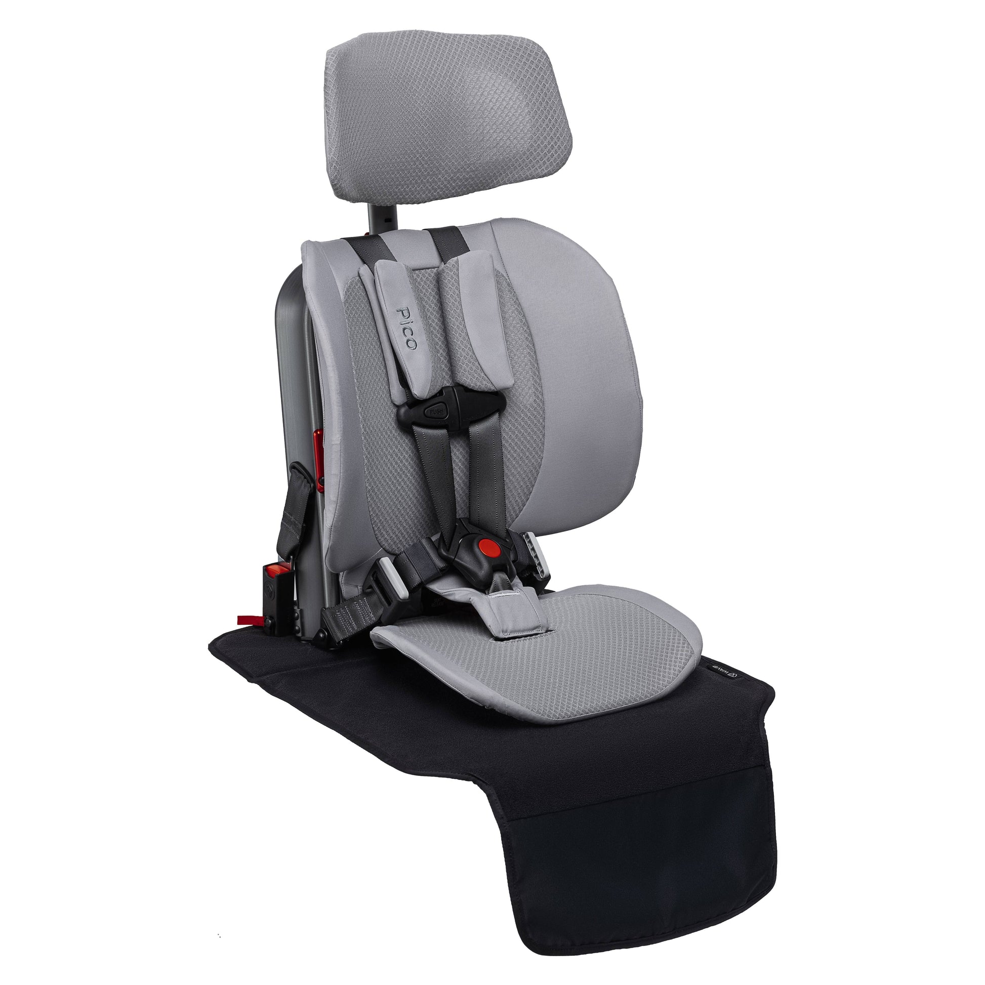 Vehicle seat protector attached to the WAYB Pico