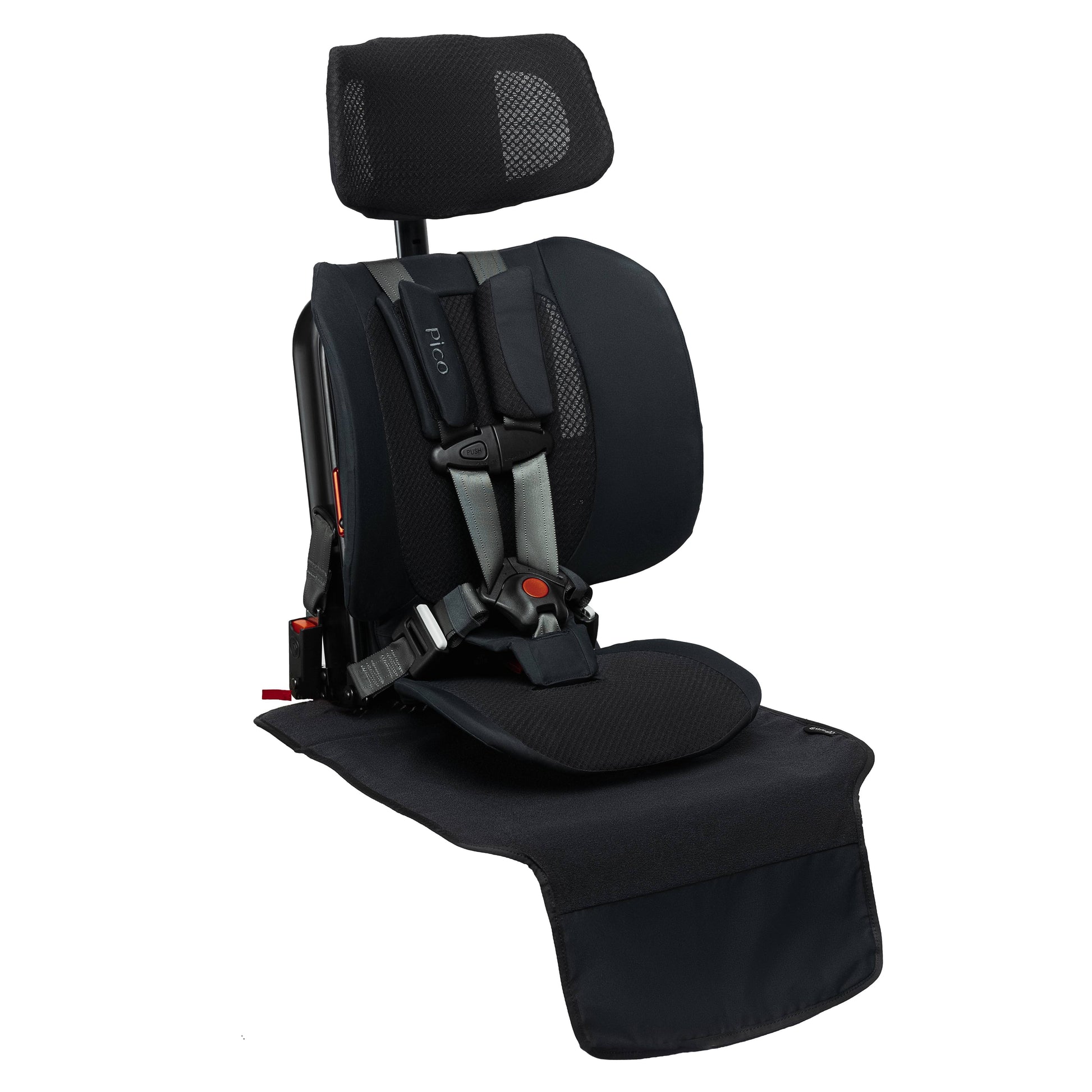 WAYB Pico car seat attached to vehicle seat protector